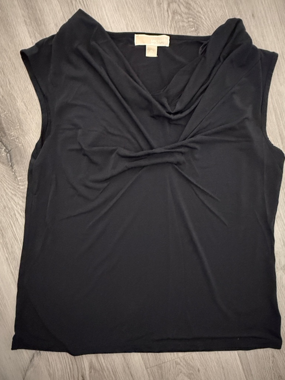 Michael Kors Black Twist Front Draped Camisole